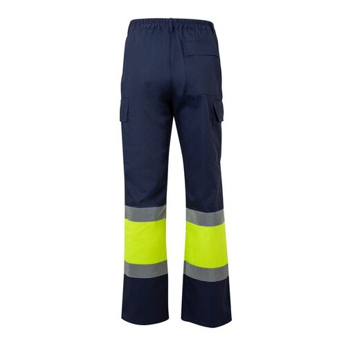 Pantalón multibolsillos básico de alta visibilidad Azul Marino / Amarillo Fluor (60) Talla XXL