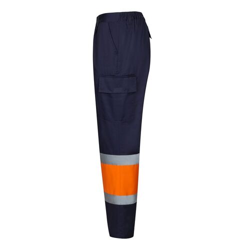 Pantaln de alta visibilidad bsico Azul Marino / Naranja Fluor (1/19) Talla L