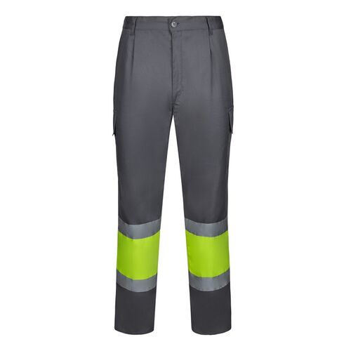 Pantalón de alta visibilidad básico Gris / Amarillo Fluor (8/20) Talla S