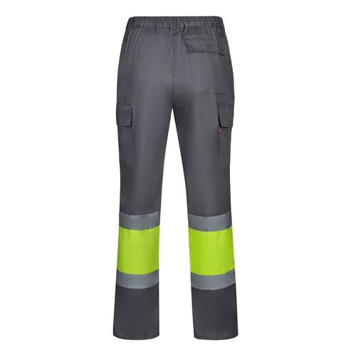 Pantaln de alta visibilidad bsico Gris / Amarillo Fluor (8/20) Talla S