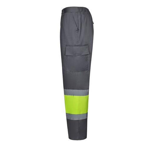 Pantaln de alta visibilidad bsico Gris / Amarillo Fluor (8/20) Talla S