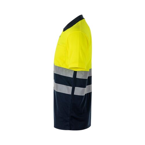 Polo manga corta de alta visibilidad Azul Marino / Amarillo Fluor (60) Talla L