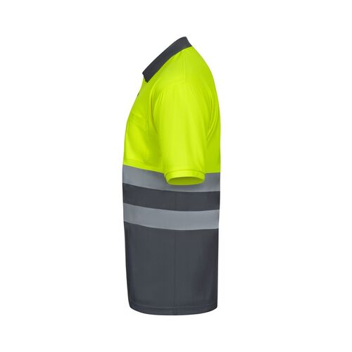 Polo manga corta de alta visibilidad CLASE 1 Amarillo Fúor / Gris (90) Talla S