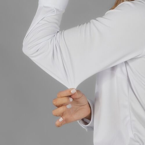 Camisa de mujer con tejido INTERLOCK Mod. CERDEA (101) Blanco Talla S