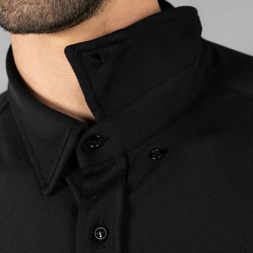 Camisa de hombre con tejido INTERLOCK Mod. LUZN (001) Negro Talla 38