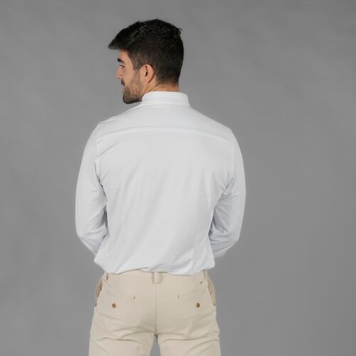 Camisa de hombre con tejido INTERLOCK Mod. LUZÓN (101) Blanco Talla XL