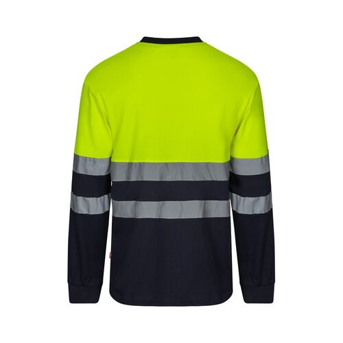 Camiseta de alta visibilidad con algodón Mod. 305615 Amarillo Flúor / Azul Marino (70) Talla 3XL