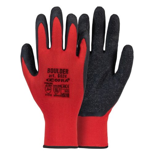 Guante de látex rugoso Mod. BOULDER Talla 8
