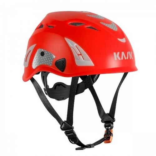 Casco con barbuquejo Mod. KASK SUPER PLASMA HI VIZ  (223) Rojo Fluor Talla nica