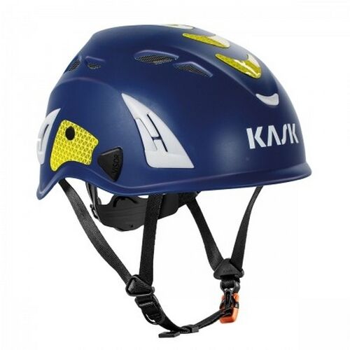 Casco con barbuquejo Mod. KASK SUPER PLASMA HI VIZ (251) Azul / Amarillo Talla nica