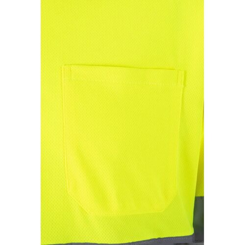 Polo manga larga de alta visibilidad (serigrafa en pecho y espalda a 2 colores) Amarillo Fluor / Azul Marino Talla S