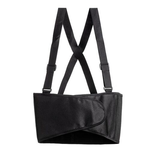Faja lumbar elástica con velcro y tirantes Negro Talla XXL