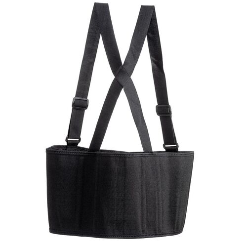 Faja lumbar elástica con velcro y tirantes Negro Talla XXL