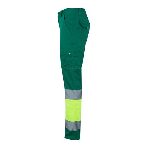 Pantaln elstico de alta visibilidad bicolor Verde / Amarillo Flor (120) Talla S