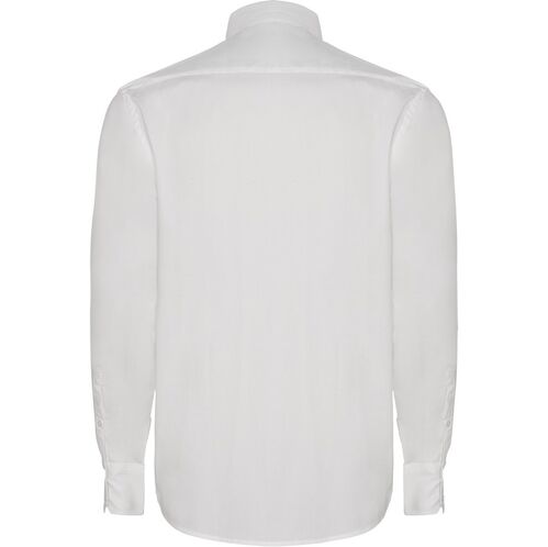 Camisa con spandex Mod. MOSCU BLENDIO + Bordado en pecho (01) Blanco Talla M