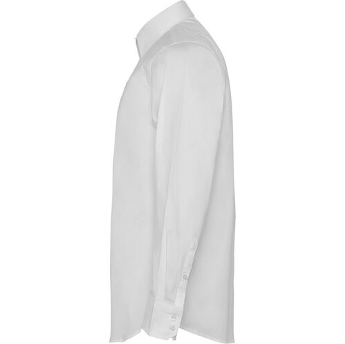 Camisa con spandex Mod. MOSCU BLENDIO + Bordado en pecho (01) Blanco Talla M