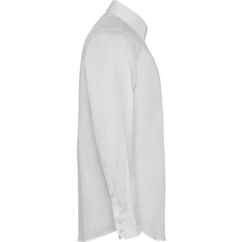 Camisa con spandex Mod. MOSCU BLENDIO + Bordado en pecho (01) Blanco Talla M