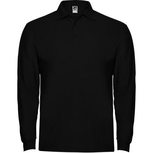 Polo unisex de manga larga Mod. ESTRELLA BLENDIO + Bordado (02) Negro Talla L