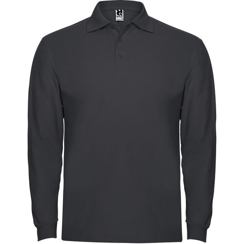 Polo unisex de manga larga Mod. ESTRELLA BLENDIO + Bordado (46) Plomo oscuro Talla L