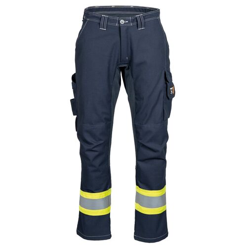Pantalón stretch ignífugo Mod. 602481 (Stretch FR, Tera TX) Amarillo Fluor / Azul Marino Talla C44