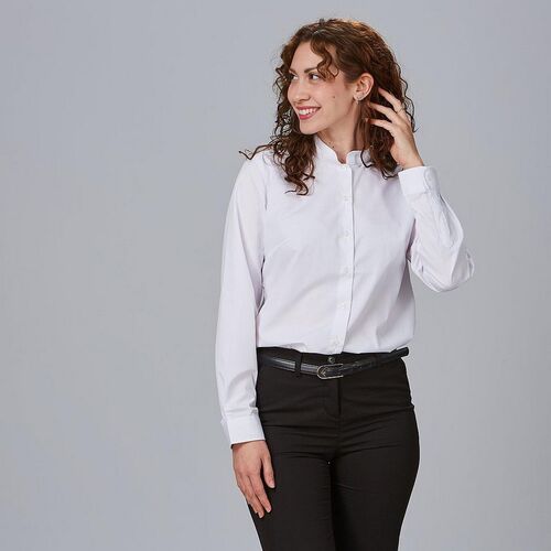 Camisa de mujer con cuello mao Mod. 288200 (101) Blanco Talla M