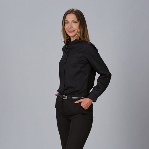 Camisa de mujer con cuello mao Mod. 288200 (001) Negro Talla XXS
