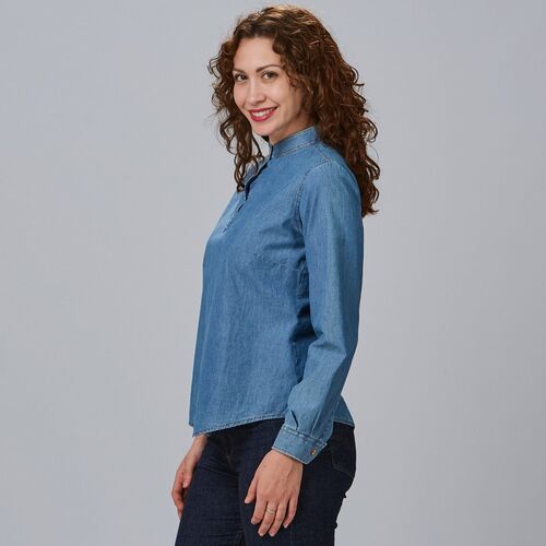 Camisa para mujer Mod. JULIETTA (829) Índigo lavado Talla XS