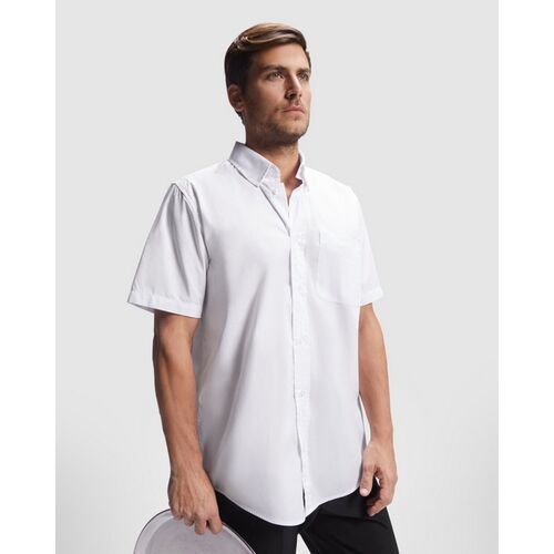 Camisa de caballero de manga corta Blanco Talla XXL
