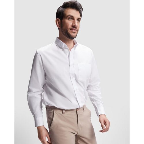 Camisa de caballero de manga larga Blanco Talla XL