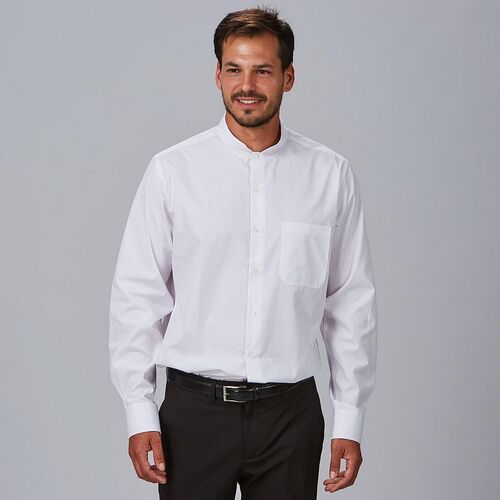 Camisa manga larga cuello mao (101) Blanco Talla 36