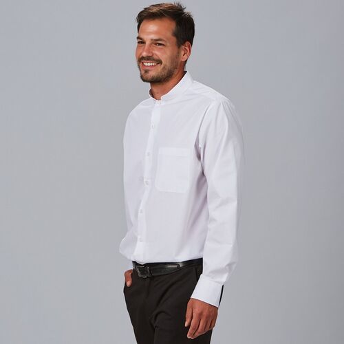 Camisa manga larga cuello mao (101) Blanco Talla 36