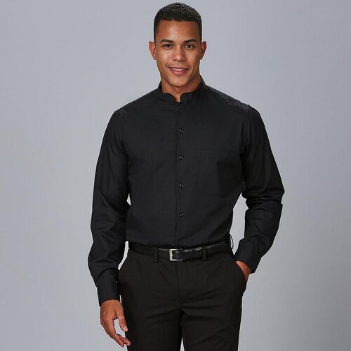 Camisa manga larga cuello mao (001) Negro Talla 36