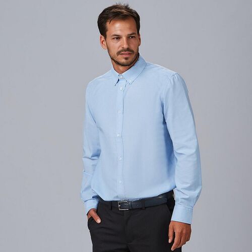 Camisa oxford manga larga de caballero (107) Celeste Talla XL