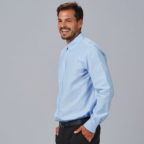 Camisa oxford manga larga de caballero (107) Celeste Talla XL