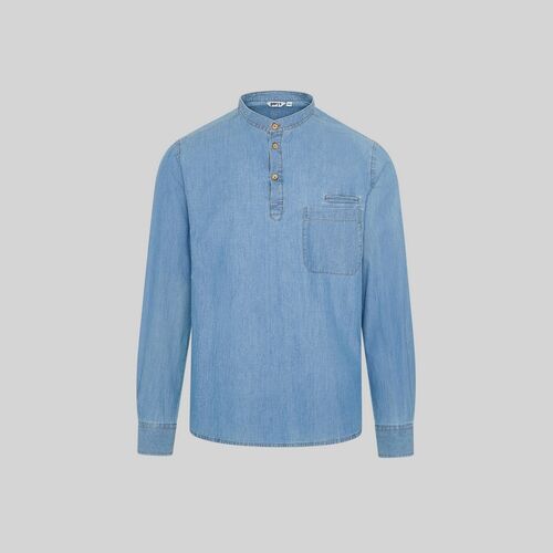 Camisa slim fit de caballero Mod. ROMEO (829) Índigo lavado Talla 38