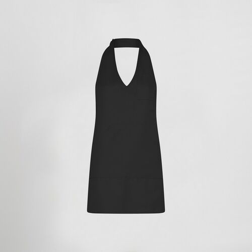 Delantal con peto en pico. Sarga poliester 80x65 cms. Negro (001)