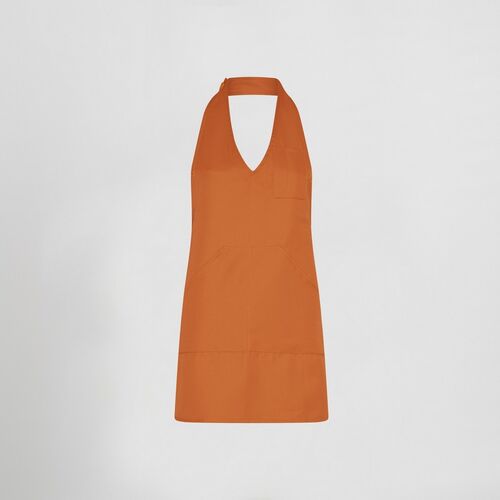Delantal con peto en pico. Sarga poliester 80x65 cms. (615) Sarga Pol Naranja Talla Única