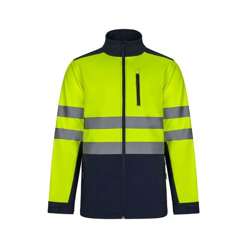 Softshell de alta visibilidad GREPCON + serigrafía en PECHO y ESPALDA Azul Marino / Amarillo Fluor (60) Talla S Azul Marino / Amarillo Fluor (60) Talla S