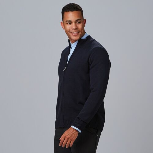 Chaqueta de punto grueso con cremallera (104) Marino Talla 56