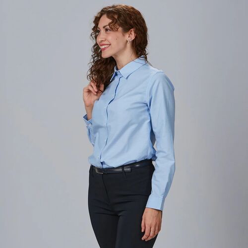 Camisa de mujer con elastán (107) Celeste Talla L