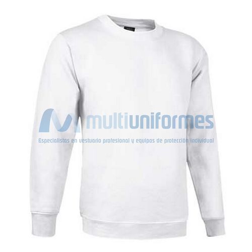 Sudadera infantil cuello redondo 50% alg. / 50% pol. 295 grs. Blanco Talla 4/5