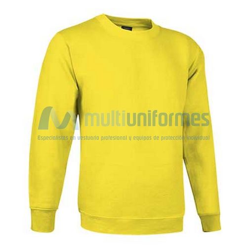 Sudadera infantil cuello redondo 50% alg. / 50% pol. 295 grs. Amarillo Talla 4/5