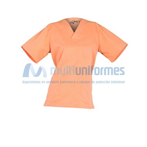 Blusa sanitaria cuello pico (126) Naranja Vigore Talla S