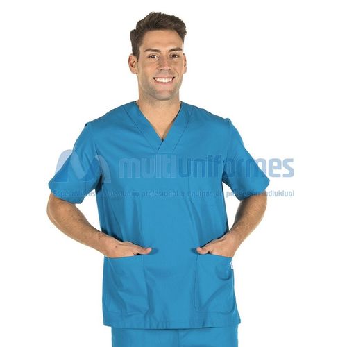 Blusa sanitaria cuello pico (115) Turquesa Talla S