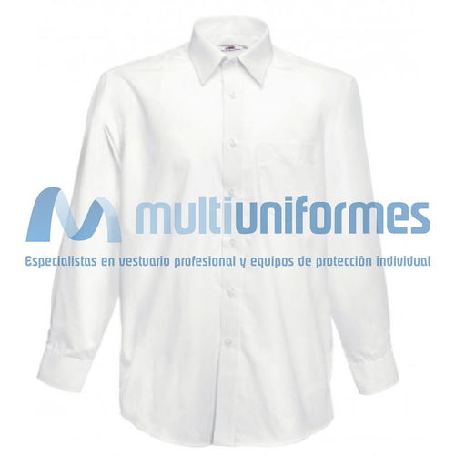 Camisa de caballero manga larga de popelina Blanco Talla XL