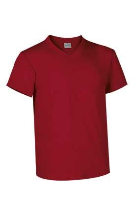 Camiseta cuello pico manga corta 160 grs. 100% algodn. Rojo Talla S