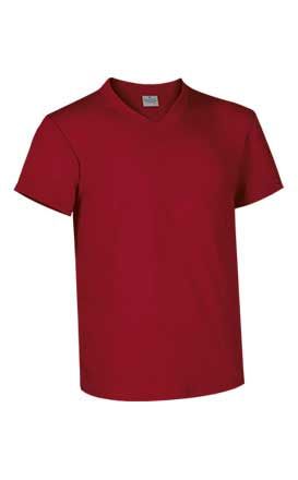 Camiseta cuello pico manga corta 160 grs. 100% algodón. Rojo Talla L
