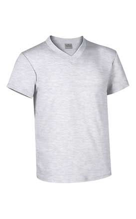 Camiseta cuello pico manga corta 160 grs. 100% algodn. Gris Vigor Talla S