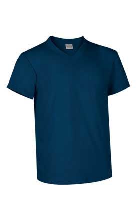 Camiseta cuello pico manga corta 160 grs. 100% algodón. Azul Marino Talla S
