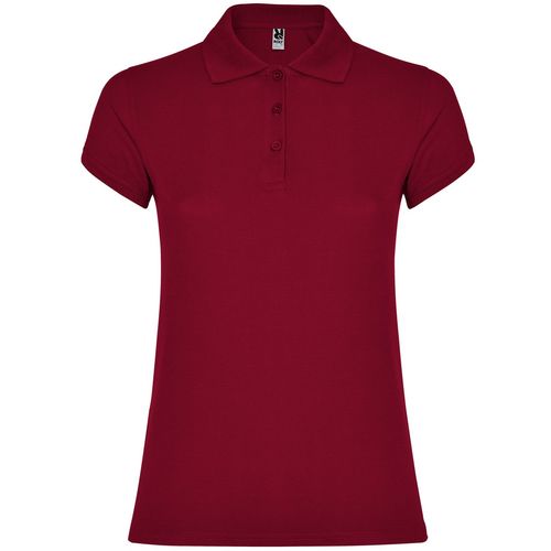 Polo de manga corta de mujer Mod. STAR WOMAN (57) Granate  Talla S